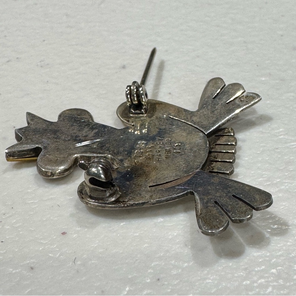 Anne & Jane Harvey Sterling Silver 925 Taxco Mexico Frog Crown Brooch TS-114 - Picture 4 of 6